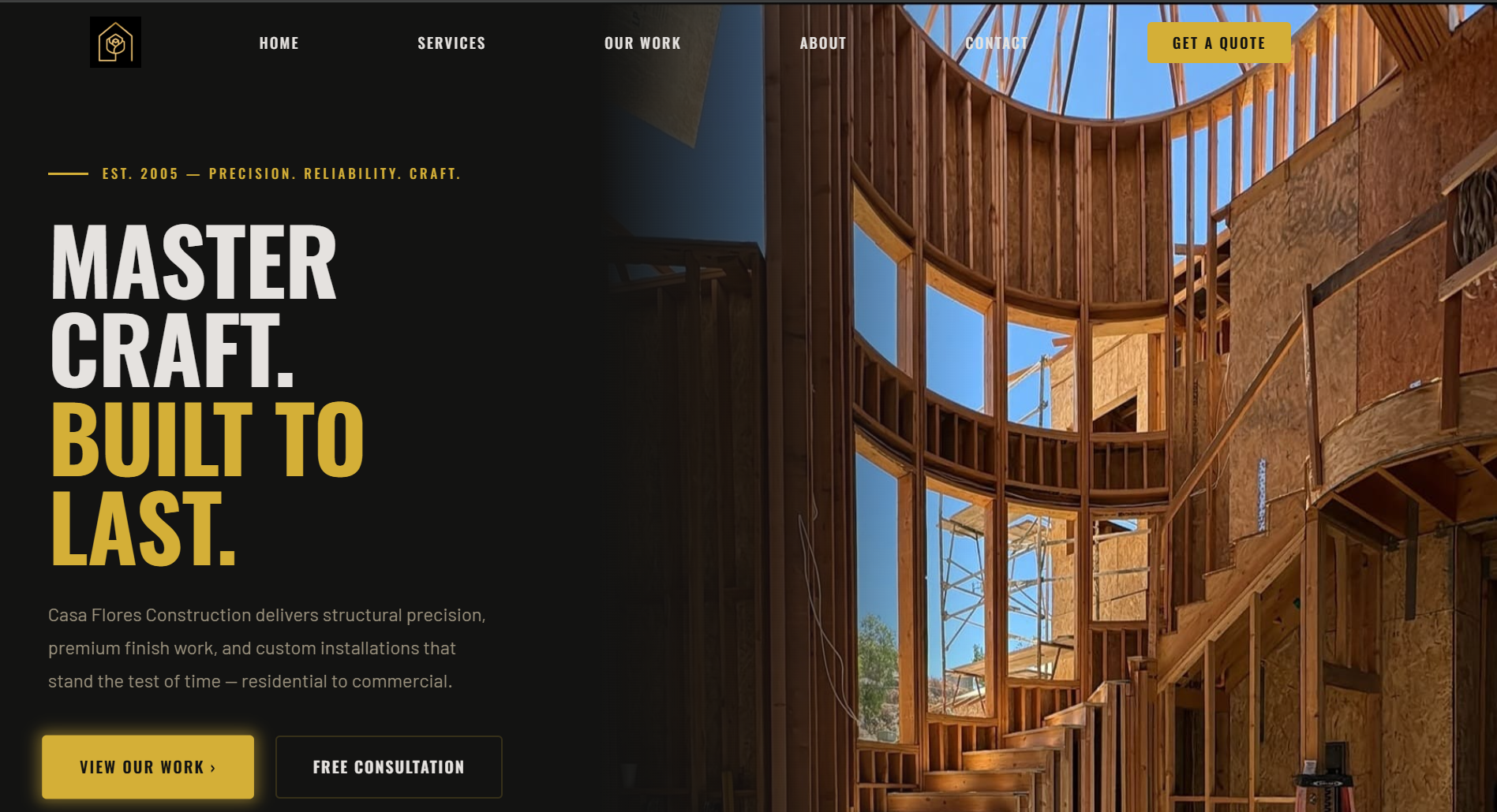Casa Flores Construction homepage