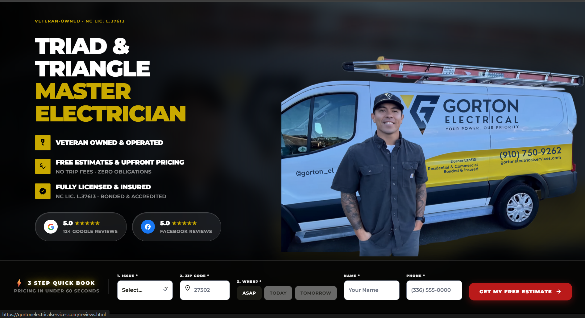 Gorton Electrical Services homepage